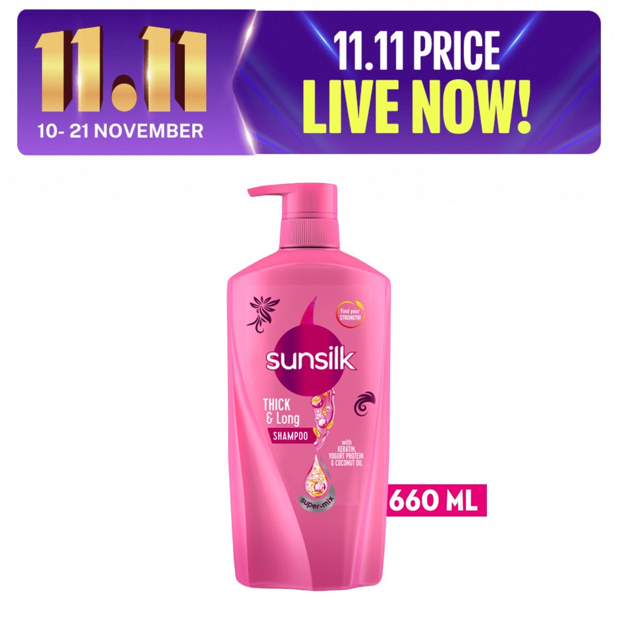 Sunsilk Shampoo Thick & Long (660ml)