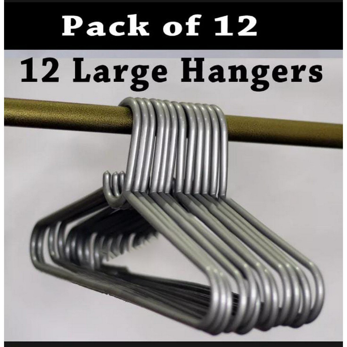 Plastic Hanger Hangers Large Pack Of 12 (Random Designs And Colors)