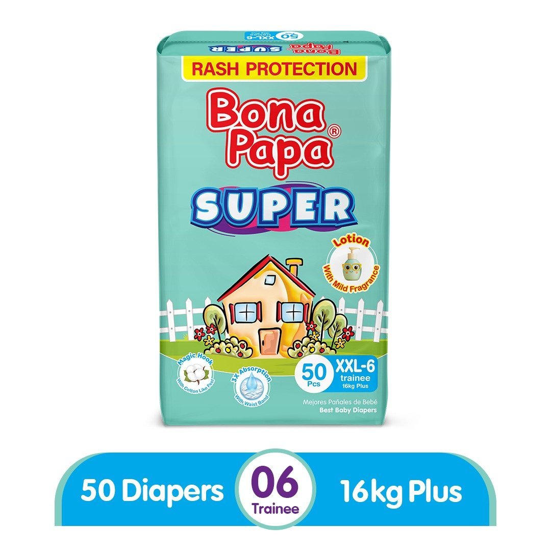 Bona Papa Super Diapers Super Economy Pack Xxl Size 6 - 50 Pcs