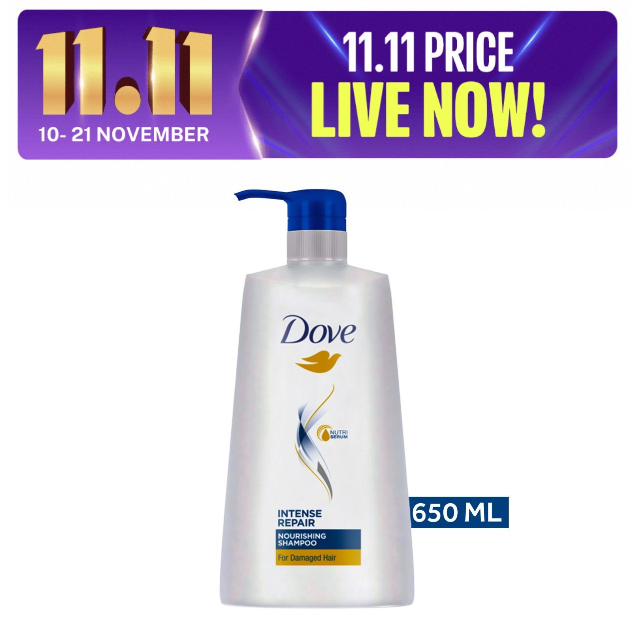 Dove Shampoo Intense Repair (650ml)