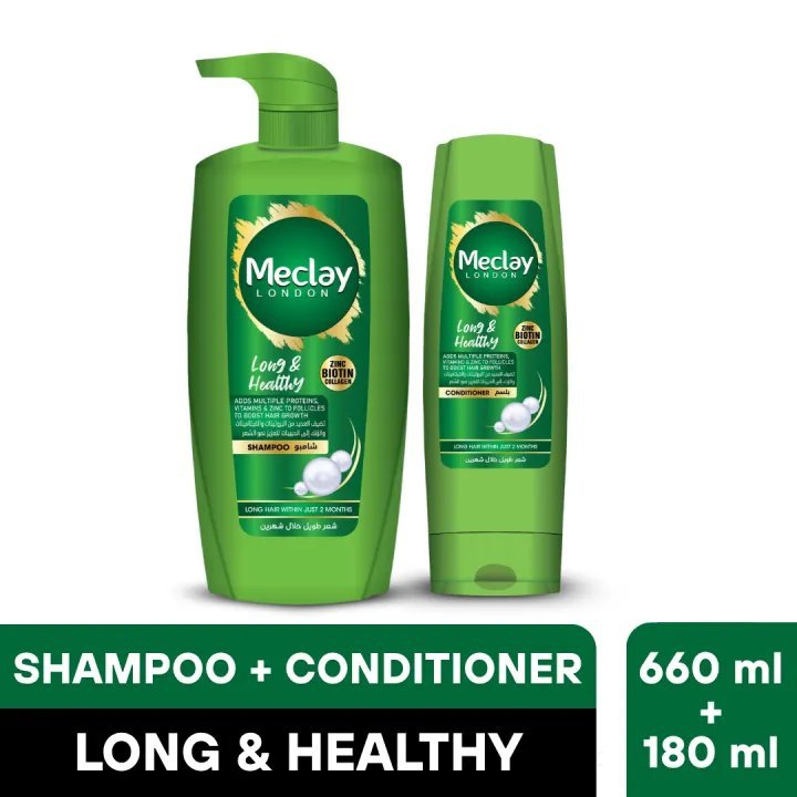 Meclay London Long & Healthy Shampoo 660ml + Conditioner 180ml Pair