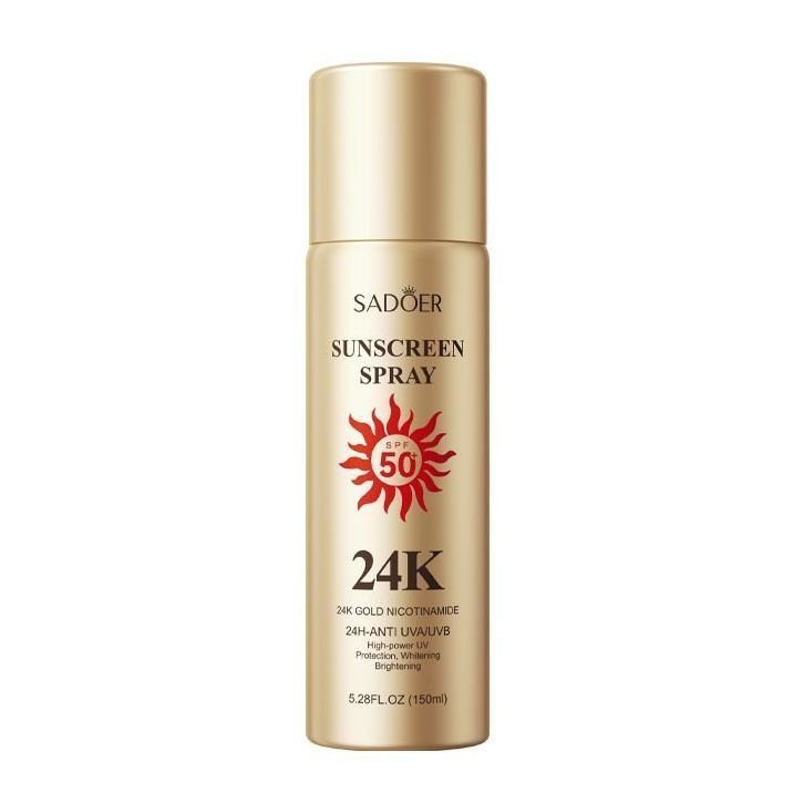 Sadoer 24k Gold Whitening Sunscreen Spray Uv Protection Facial Body Moisturizing Concealer Waterproof (150ml)