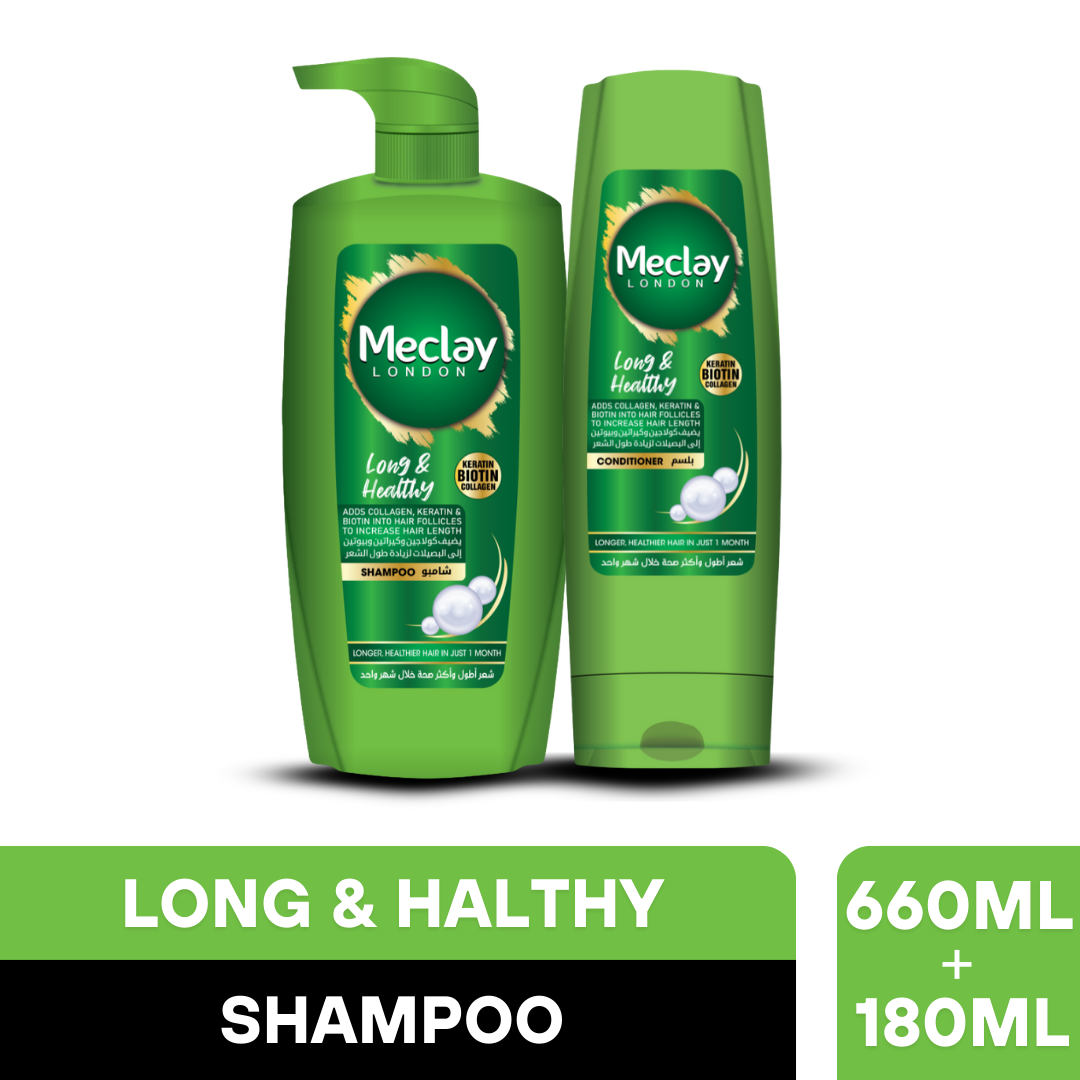 Meclay London Long & Healthy Shampoo (660ml) + Conditioner Pair Box (Save Rupees 200)