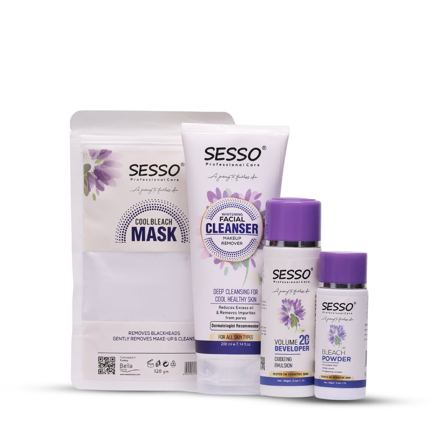 Sesso Glowing Skin Polish Kit (Mask + Facial Cleanser + Skin Polish)