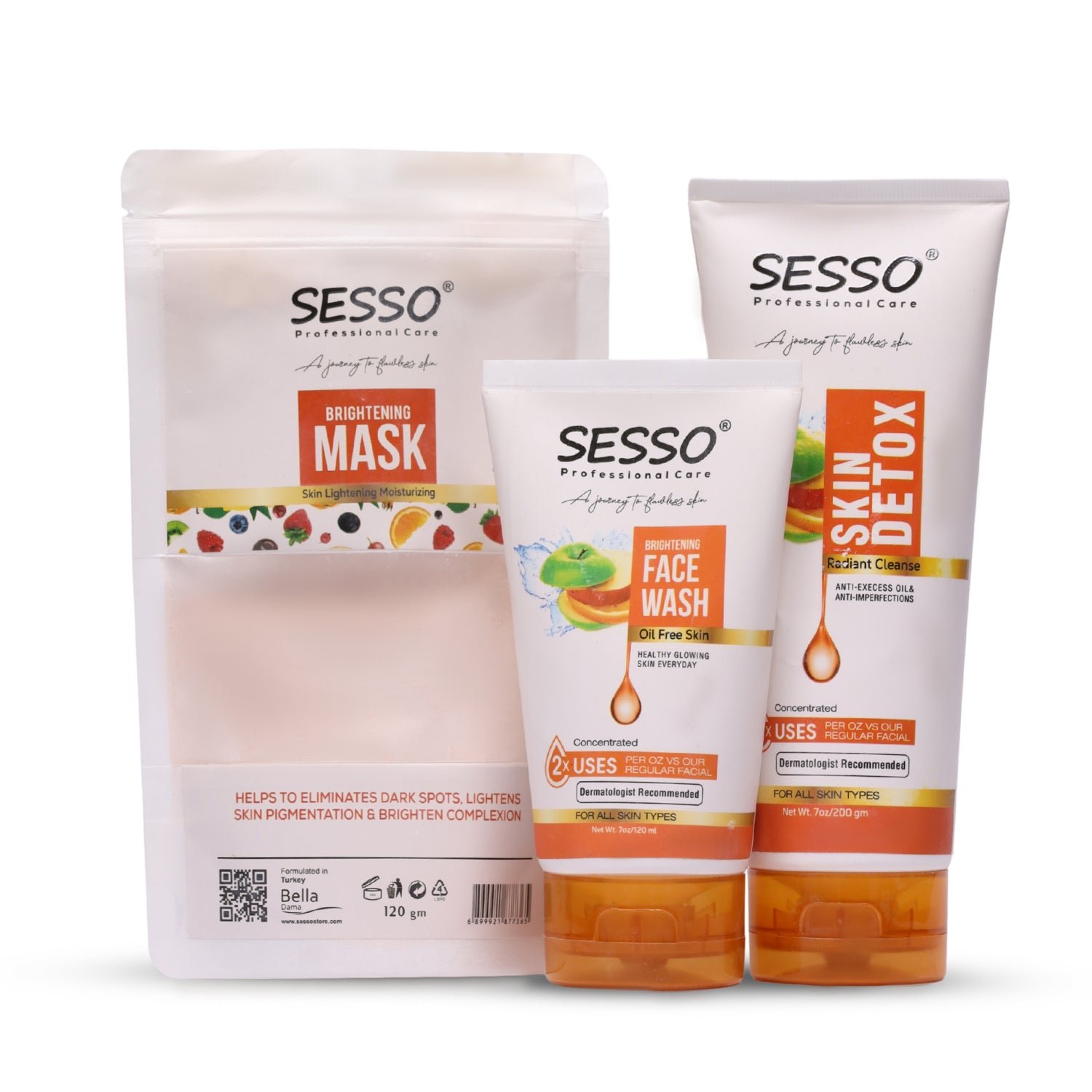 Sesso Glowing Facial Kit (Mask + Face Wash + Cleanser)
