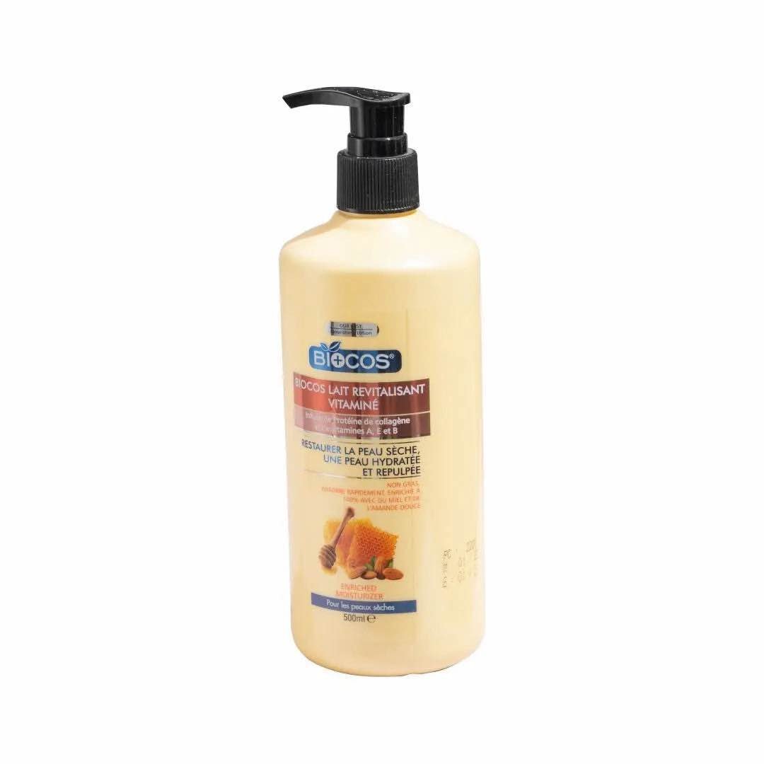 Biocos Hydrating Body Lotion (1000ml) With Honey Vitamin E & Sunflower Oil | Moisturizing Cream For Dry Skin Reduces Fine Lines Non Allergenic Paraben Free