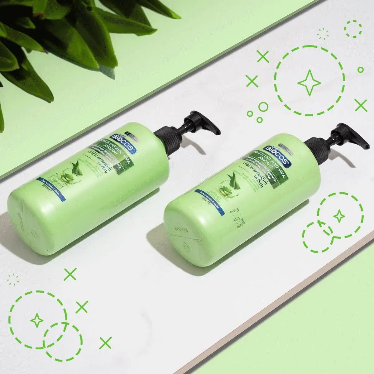 Biocos Aloe Vera Body Lotion (500ml) – Nourishes Soothes & Restores Dry Damaged Skin With Aloe Barbadensis Juice Cucumber Extract For Stretch Marks Scars & Sunburn Relief