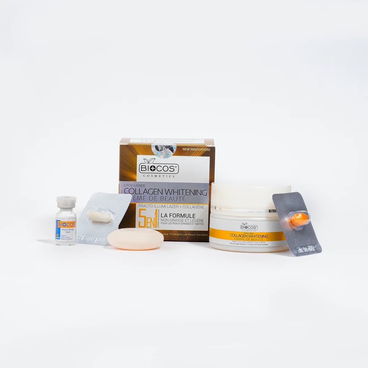 Biocos Collagen Whitening Cream 5in1 With Ceramides + Ha + Niacinamide 107g